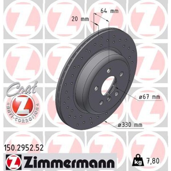 ZIMMERMANN 150.2952.52 Bremsscheibe