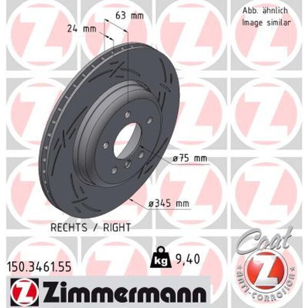 ZIMMERMANN 150.3461.55 Bremsscheibe