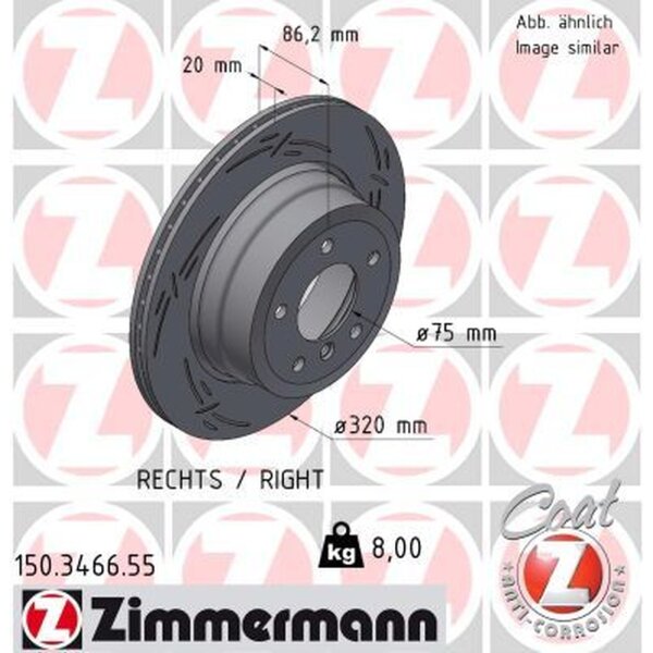 ZIMMERMANN 150.3466.55 Bremsscheibe