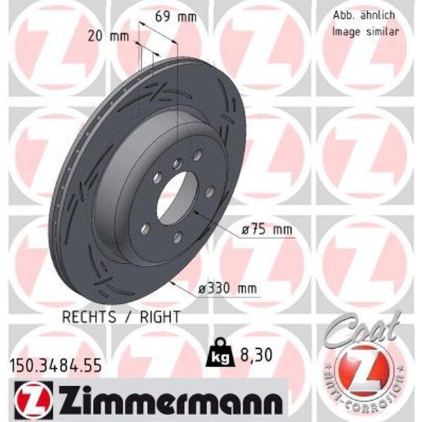 ZIMMERMANN 150.3484.55 Bremsscheibe