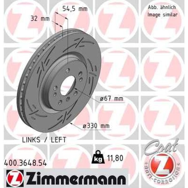 ZIMMERMANN 400.3648.54 Bremsscheibe