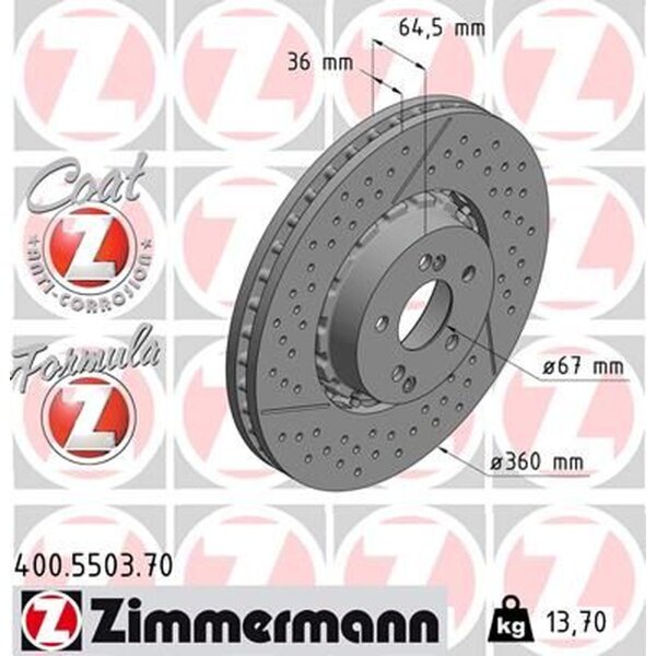 ZIMMERMANN 400.5503.70 Bremsscheibe