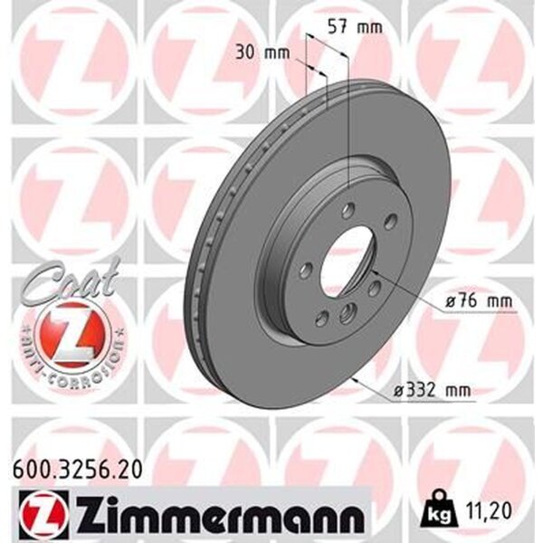 ZIMMERMANN 600.3256.20 Bremsscheibe