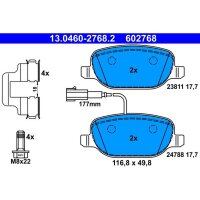 ATE 13.0460-2768.2 Bremsbelagsatz, Scheibenbremse