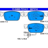 ATE 13.0460-7314.2 Bremsbelagsatz, Scheibenbremse