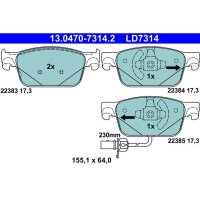 ATE 13.0470-7314.2 Bremsbelagsatz, Scheibenbremse