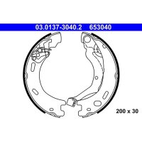 ATE 03.0137-3040.2 Bremsbackensatz, Feststellbremse