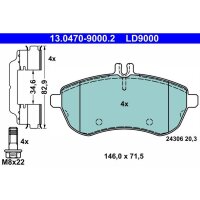 ATE 13.0470-9000.2 Bremsbelagsatz, Scheibenbremse