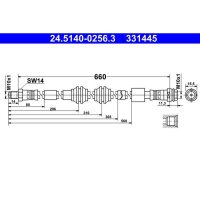 ATE 24.5140-0256.3 Bremsschlauch