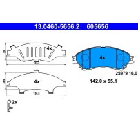 ATE 13.0460-5656.2 Bremsbelagsatz, Scheibenbremse
