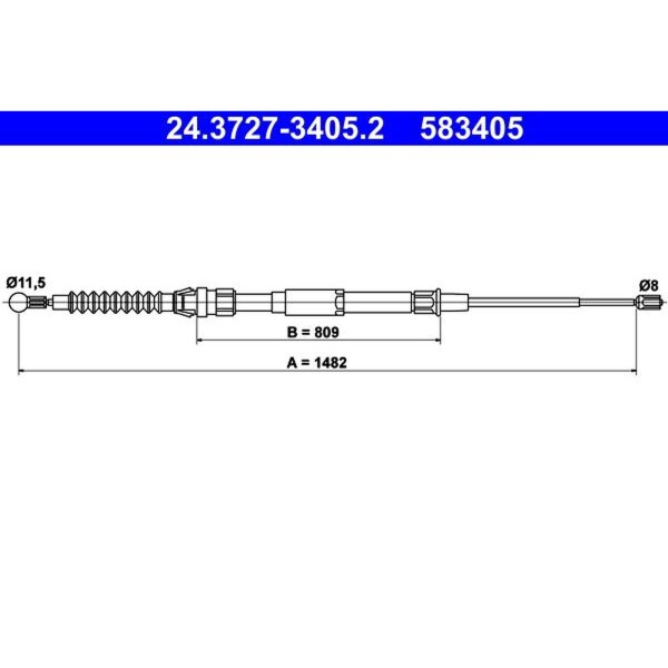ATE 24.3727-3405.2 Seilzug, Feststellbremse