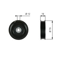 GATES T39184 Spannrolle, Keilrippenriemen