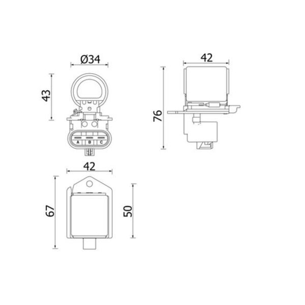 MAHLE CFR 2 000P Vorwiderstand, Elektromotor (Kühlerlüfter)