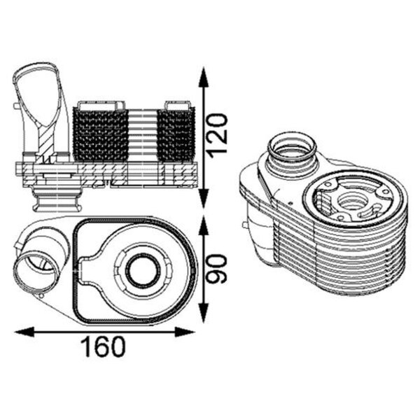 MAHLE CLC 203 000S Ölkühler, Motoröl