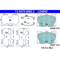 ATE 13.0470-4892.2 Bremsbelagsatz, Scheibenbremse