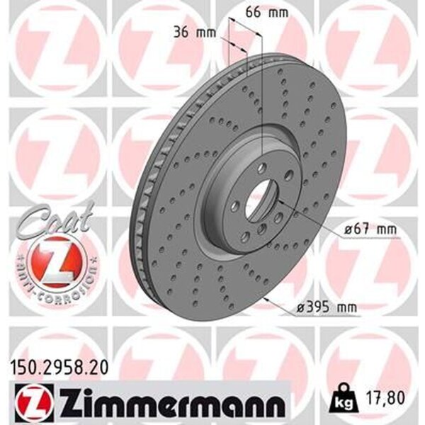 ZIMMERMANN 150.2958.20 Bremsscheibe
