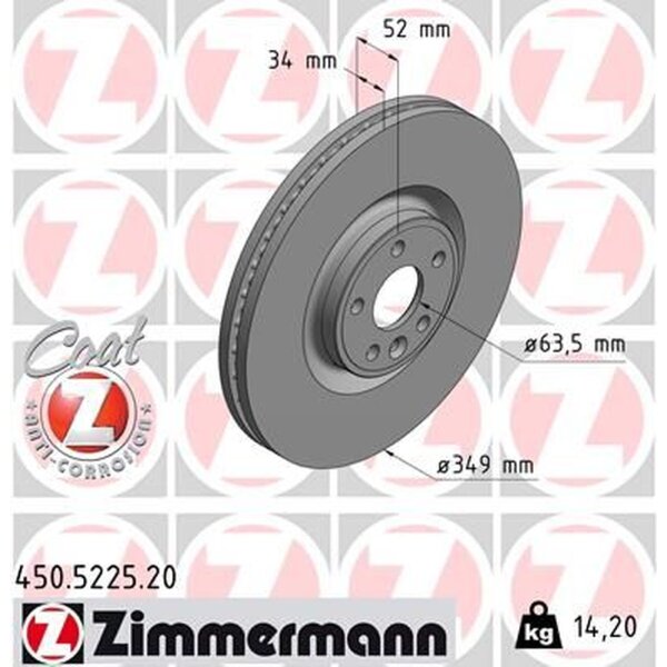 ZIMMERMANN 450.5225.20 Bremsscheibe