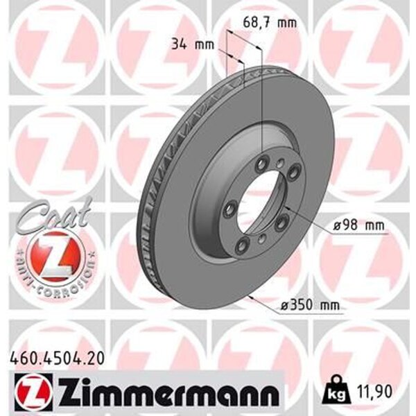 ZIMMERMANN 460.4504.20 Bremsscheibe