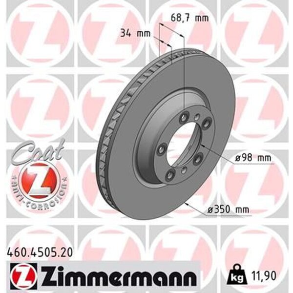 ZIMMERMANN 460.4505.20 Bremsscheibe