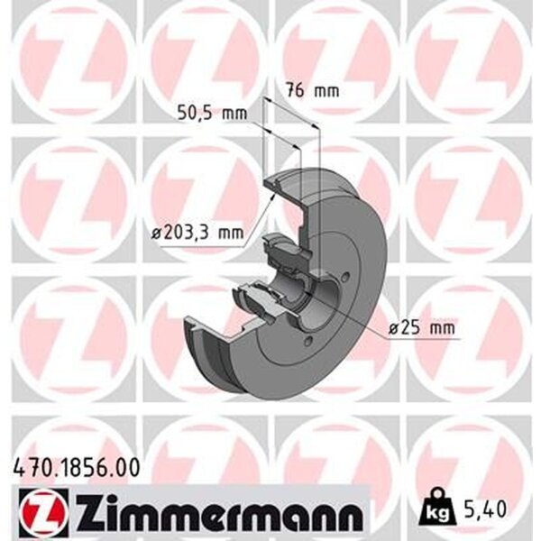 ZIMMERMANN 470.1856.00 Bremstrommel
