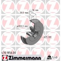 ZIMMERMANN 470.1856.00 Bremstrommel