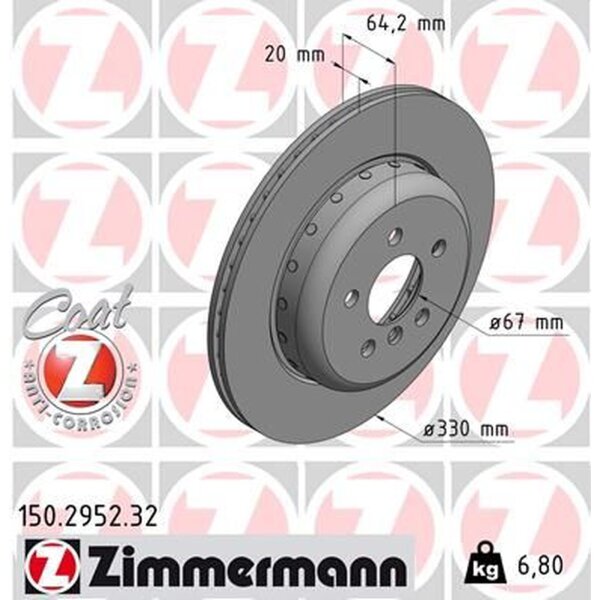 ZIMMERMANN 150.2952.32 Bremsscheibe