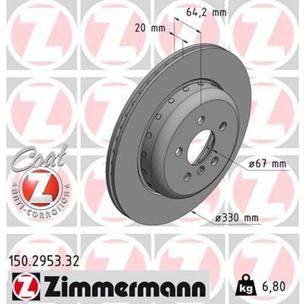ZIMMERMANN 150.2953.32 Bremsscheibe