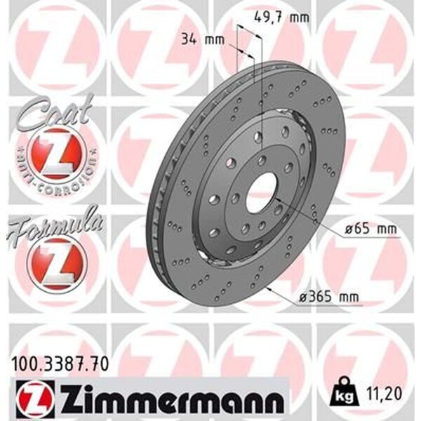 ZIMMERMANN 100.3387.70 Bremsscheibe