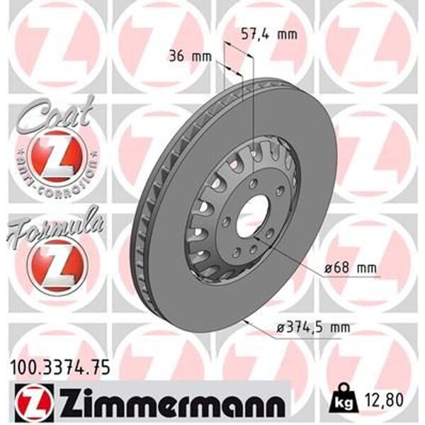 ZIMMERMANN 100.3374.75 Bremsscheibe