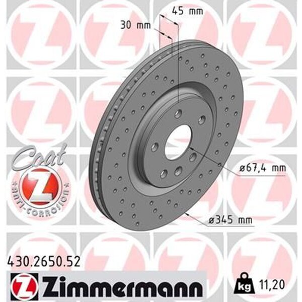 ZIMMERMANN 430.2650.52 Bremsscheibe