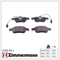ZIMMERMANN 25180.190.2 Bremsbelagsatz, Scheibenbremse