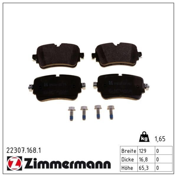ZIMMERMANN 22307.168.1 Bremsbelagsatz, Scheibenbremse
