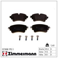 ZIMMERMANN 22308.175.1 Bremsbelagsatz, Scheibenbremse