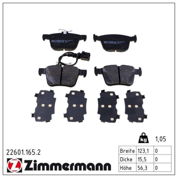 ZIMMERMANN 22601.165.2 Bremsbelagsatz, Scheibenbremse