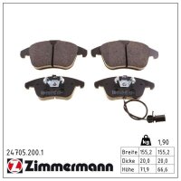 ZIMMERMANN 24705.200.1 Bremsbelagsatz, Scheibenbremse