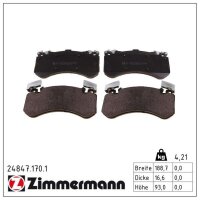 ZIMMERMANN 24847.170.1 Bremsbelagsatz, Scheibenbremse