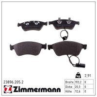 ZIMMERMANN 23896.205.2 Bremsbelagsatz, Scheibenbremse