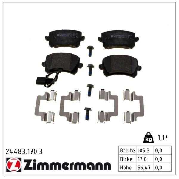 ZIMMERMANN 24483.170.3 Bremsbelagsatz, Scheibenbremse