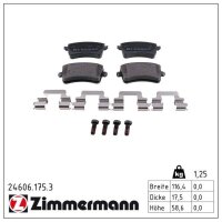 ZIMMERMANN 24606.175.3 Bremsbelagsatz, Scheibenbremse
