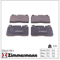 ZIMMERMANN 25643.170.1 Bremsbelagsatz, Scheibenbremse