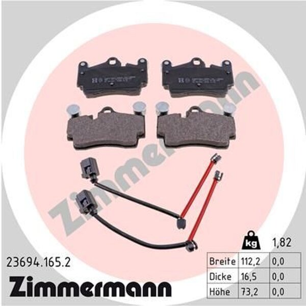 ZIMMERMANN 23694.165.2 Bremsbelagsatz, Scheibenbremse