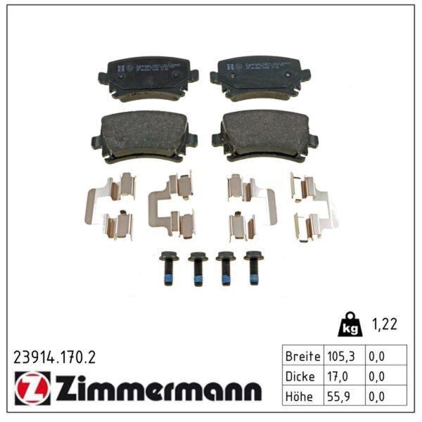 ZIMMERMANN 23914.170.2 Bremsbelagsatz, Scheibenbremse