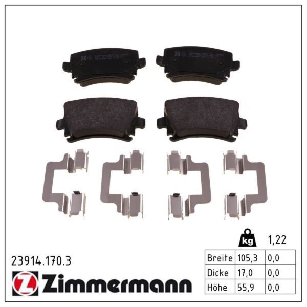 ZIMMERMANN 23914.170.3 Bremsbelagsatz, Scheibenbremse