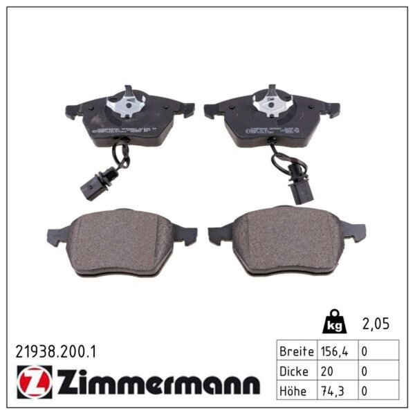 ZIMMERMANN 21938.200.1 Bremsbelagsatz, Scheibenbremse