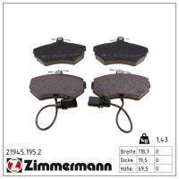 ZIMMERMANN 21945.195.2 Bremsbelagsatz, Scheibenbremse