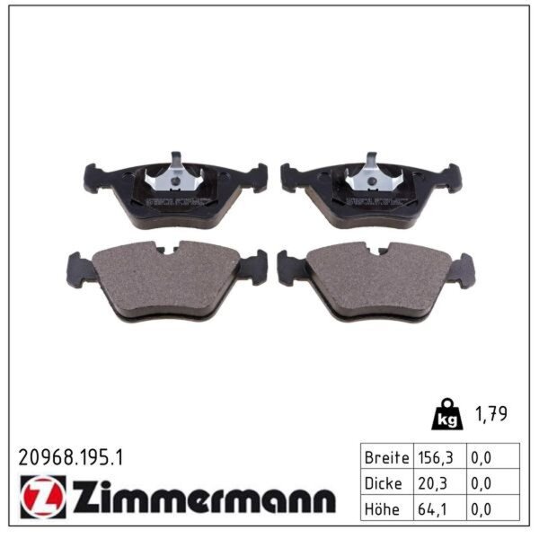 ZIMMERMANN 20968.195.1 Bremsbelagsatz, Scheibenbremse