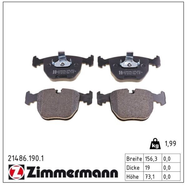 ZIMMERMANN 21486.190.1 Bremsbelagsatz, Scheibenbremse
