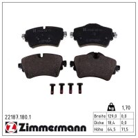 ZIMMERMANN 22187.180.1 Bremsbelagsatz, Scheibenbremse