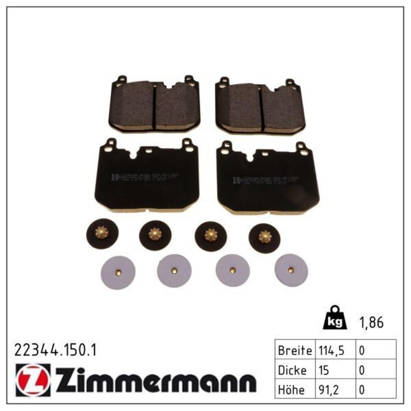ZIMMERMANN 22344.150.1 Bremsbelagsatz, Scheibenbremse