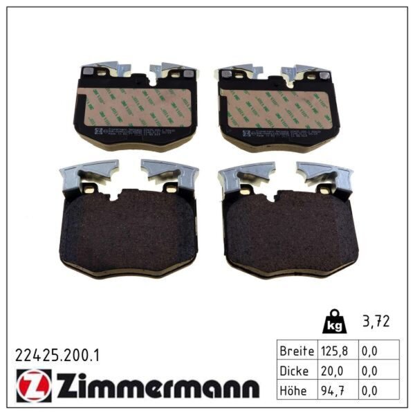 ZIMMERMANN 22425.200.1 Bremsbelagsatz, Scheibenbremse